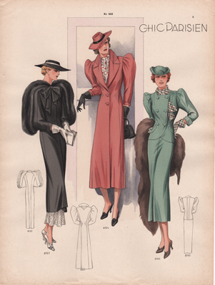 Chic Paris fashion prints from 1936